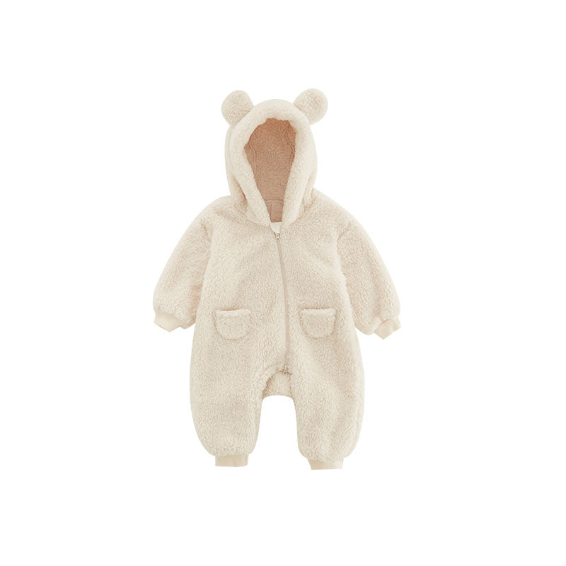 Mono de forro polar cálido infantil con motivo de animal