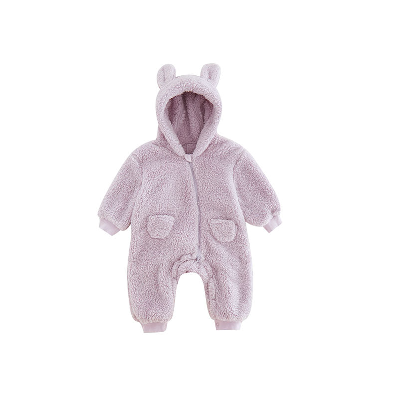 Mono de forro polar cálido infantil con motivo de animal