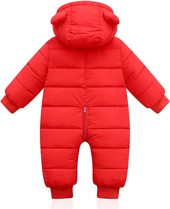Mono de invierno infantil cálido y cómodo con orejitas