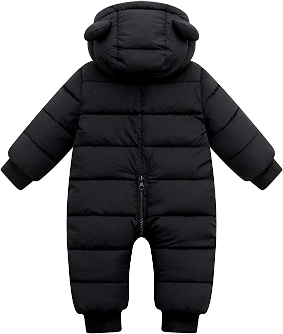 Mono de invierno infantil cálido y cómodo con orejitas