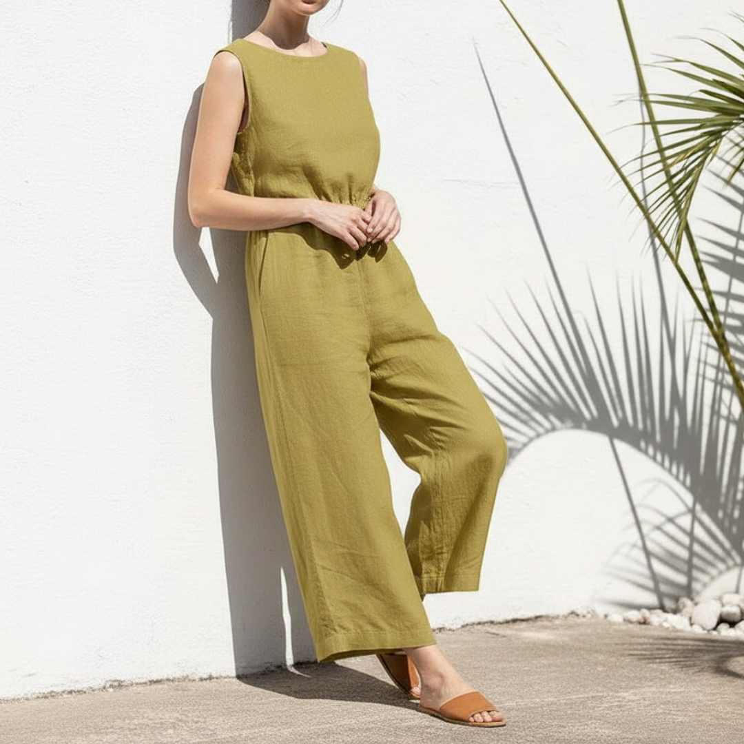 Mono largo sin mangas para mujer con pernera ancha