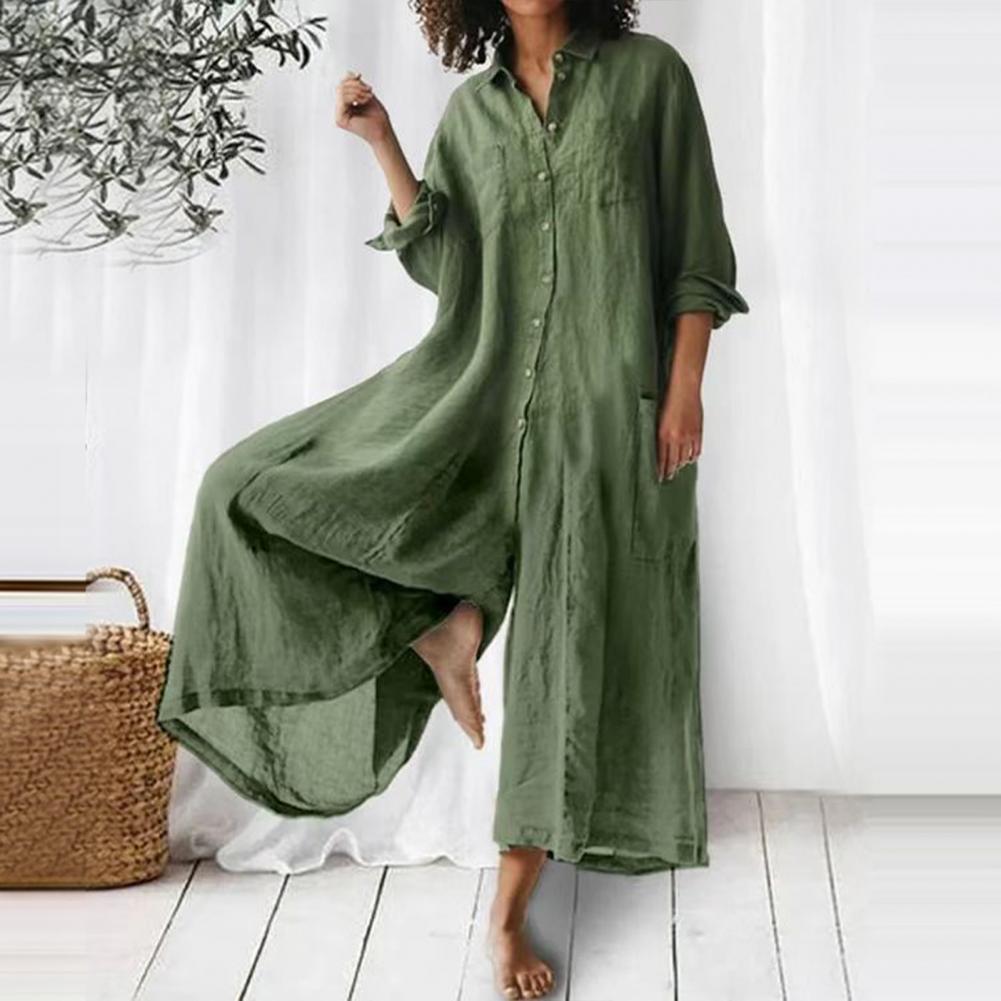 Mono oversized de algodón y lino para mujer