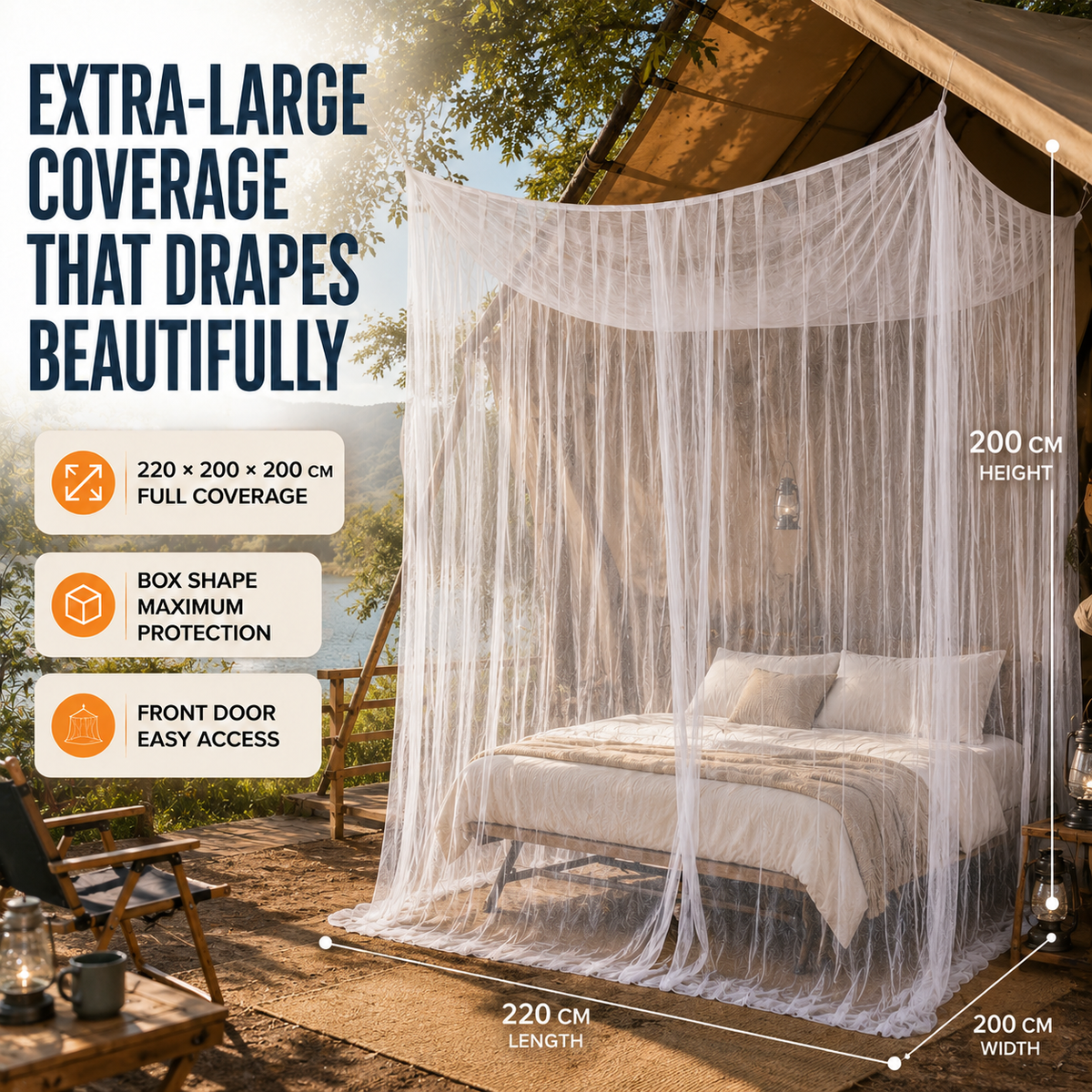 Mosquitera colgante extragrande