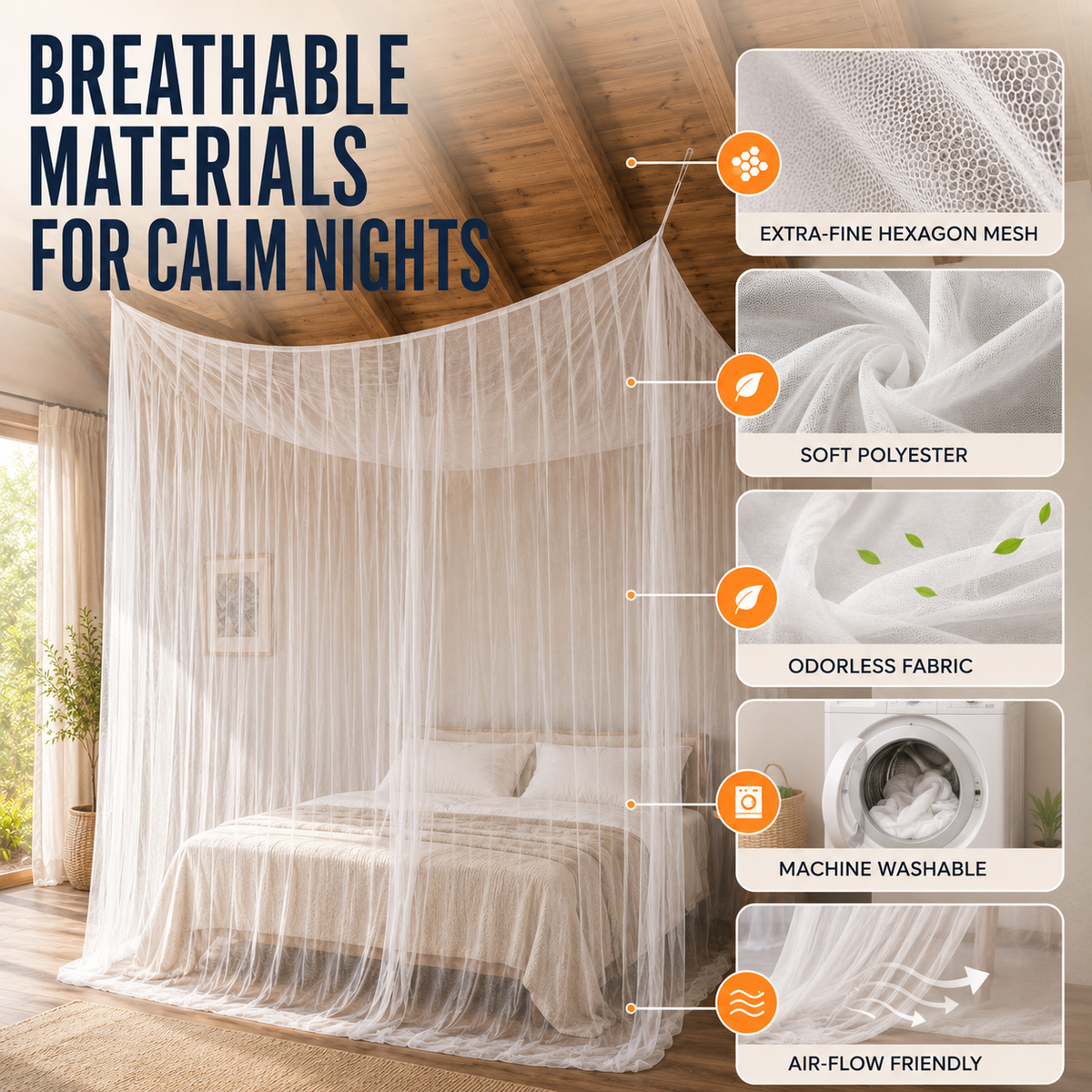 Mosquitera colgante extragrande