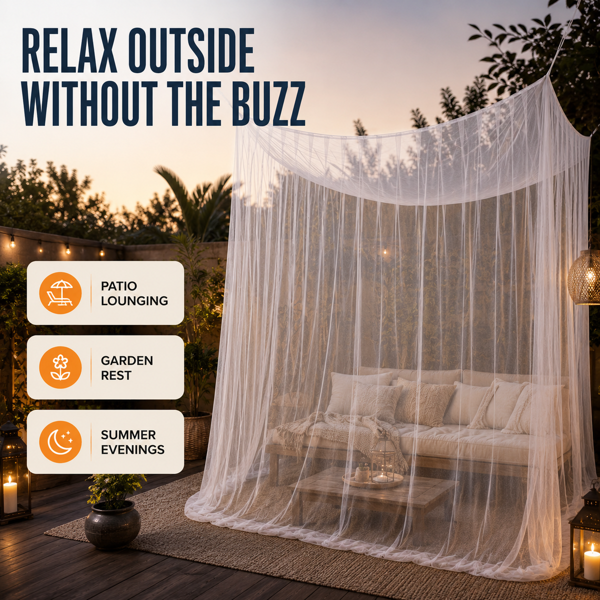 Mosquitera colgante extragrande