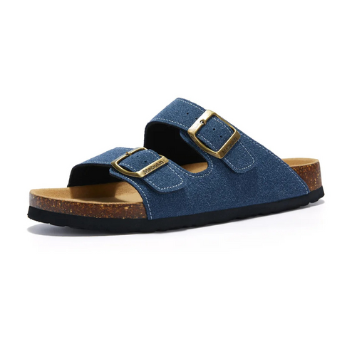 Mules para mujer con plantilla de corcho y tiras ajustables