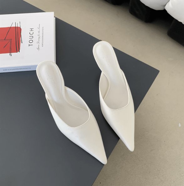 Mules de tacón con punta fina para mujer, elegantes y modernos
