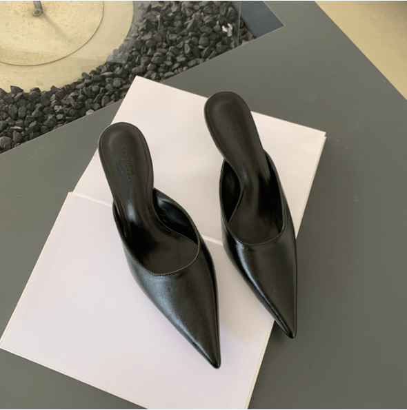 Mules de tacón con punta fina para mujer, elegantes y modernos
