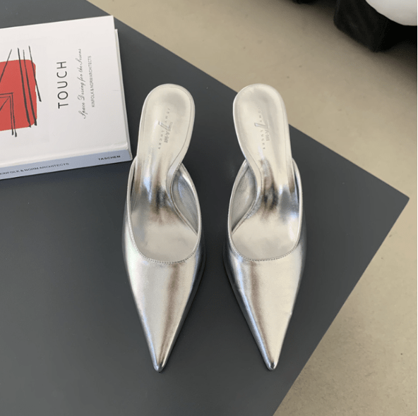 Mules de tacón con punta fina para mujer, elegantes y modernos