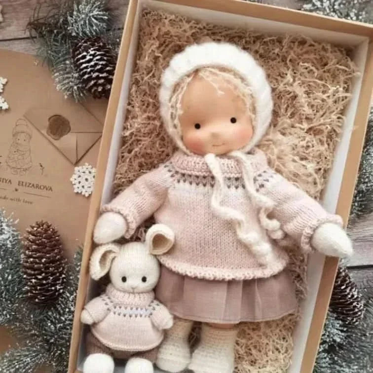 Muñeca de peluche hecha a mano – Juguete Elise de estilo Waldorf