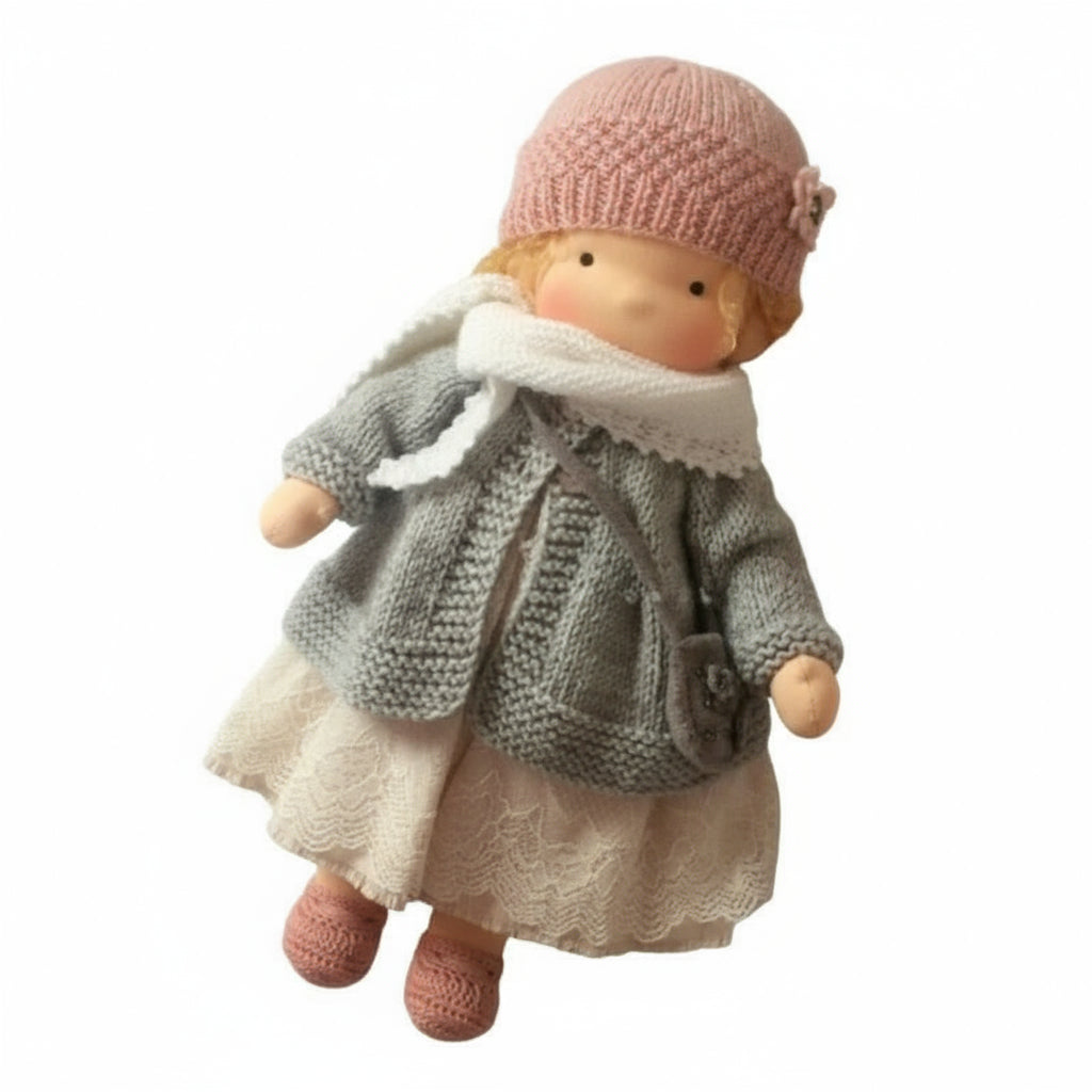 Muñeca Waldorf de algodón hecha a mano para juego creativo