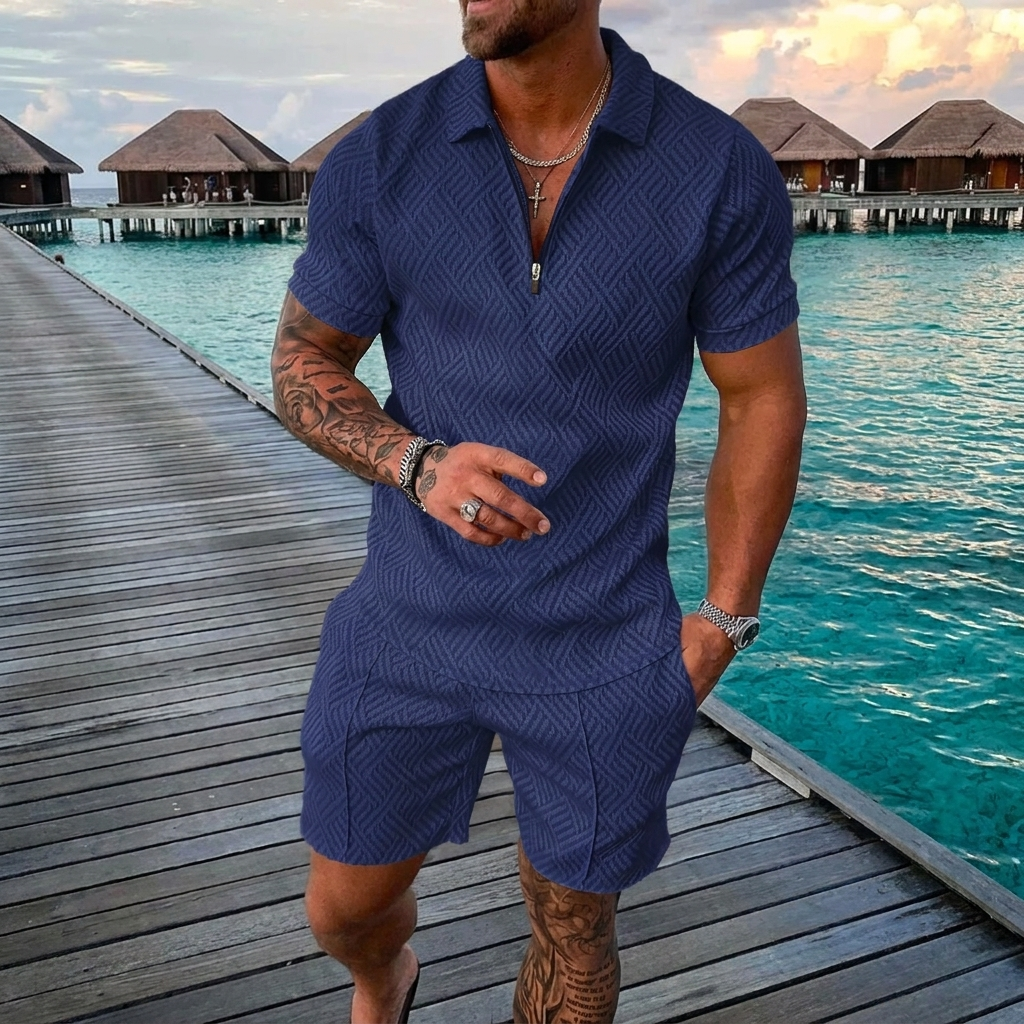 Nuevo conjunto casual de verano de manga corta para hombre