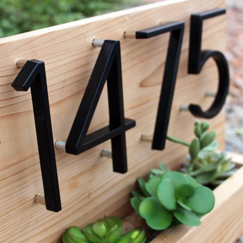 Números y letras flotantes modernos para casa de aleación de zinc de 5 pulgadas - Decoración de pared exterior