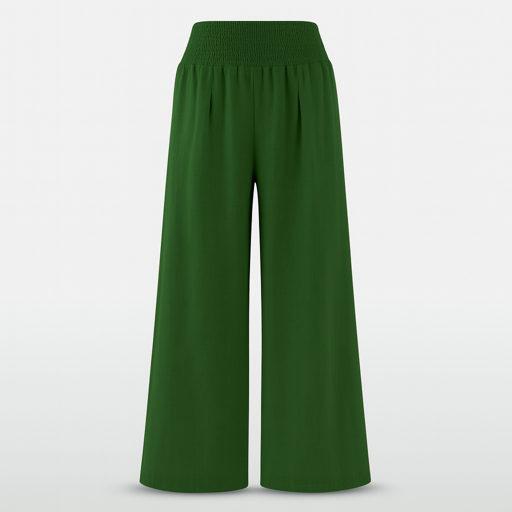 Pantalón ancho de verano para mujer de tejido ligero con cintura elástica y corte holgado