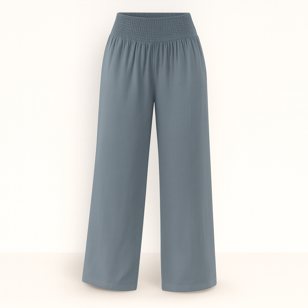 Pantalón ancho de verano para mujer de tejido ligero con cintura elástica y corte holgado