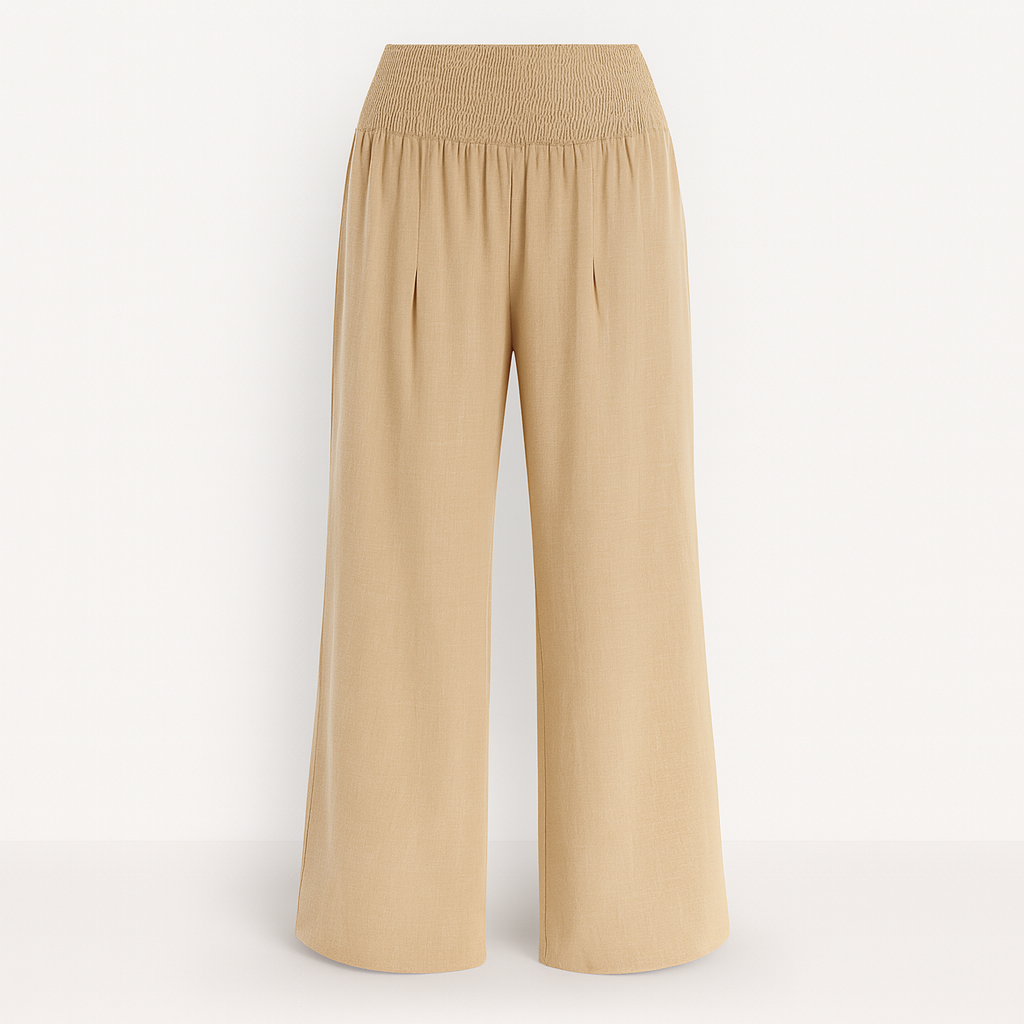 Pantalón ancho de verano para mujer de tejido ligero con cintura elástica y corte holgado