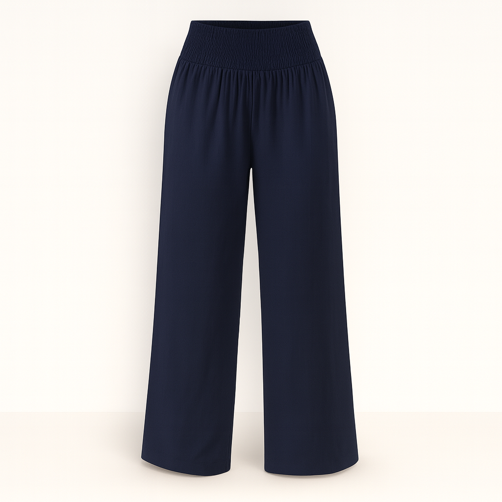 Pantalón ancho de verano para mujer de tejido ligero con cintura elástica y corte holgado