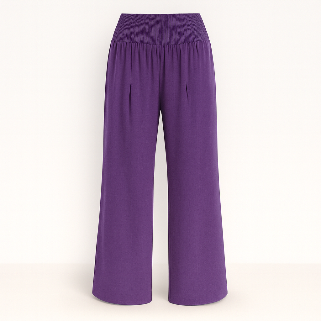 Pantalón ancho de verano para mujer de tejido ligero con cintura elástica y corte holgado