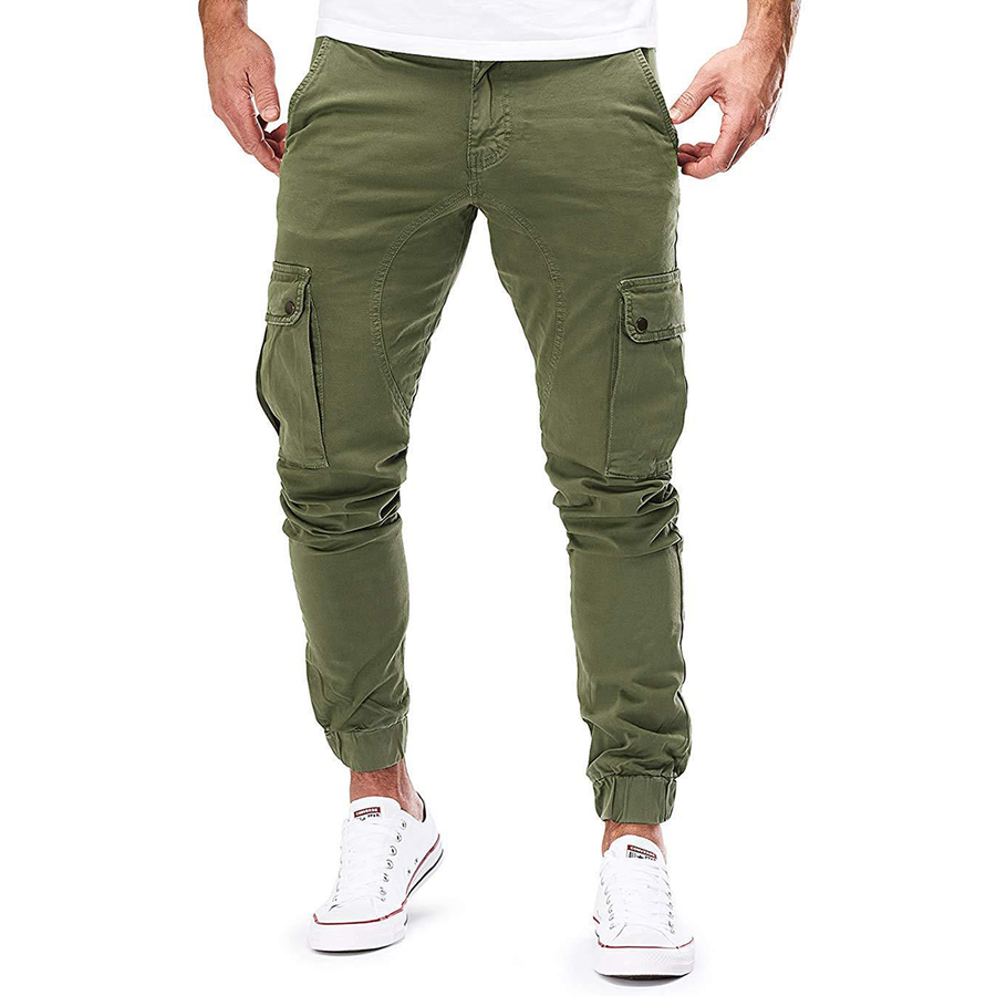 Pantalón cargo moderno para hombre con bolsillos largos