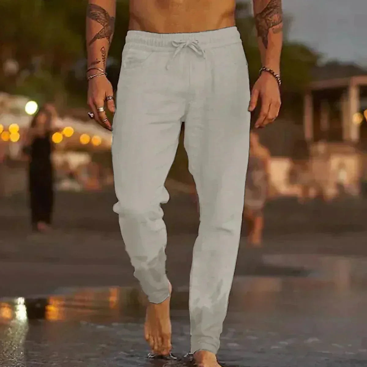 Pantalón casual de lino