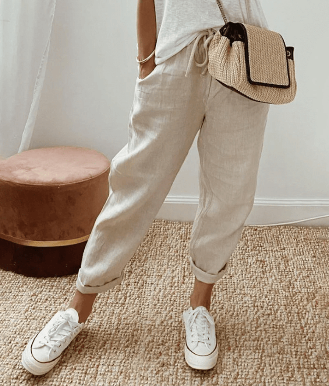 Pantalón casual de lino | Mezcla de lino | Fresco y cómodo