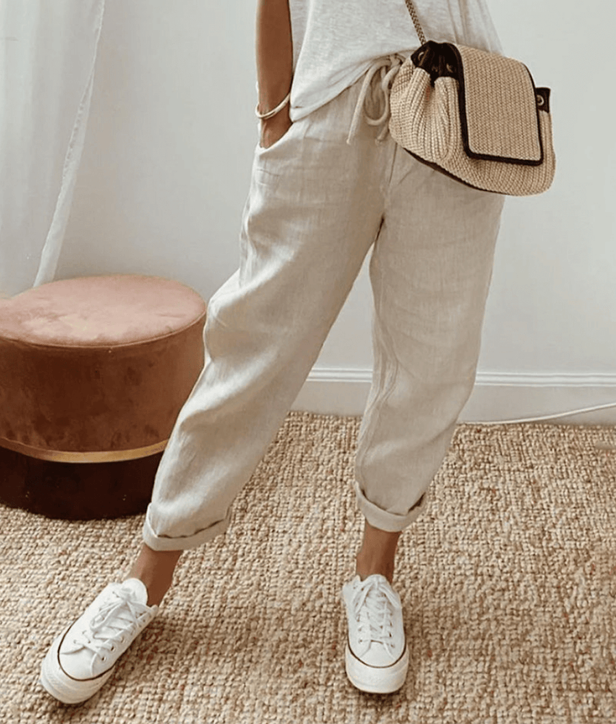 Pantalón casual de lino | Mezcla de lino | Fresco y cómodo