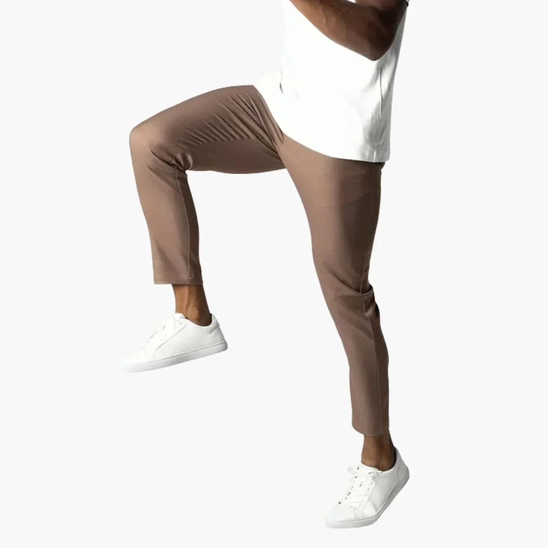 Pantalón chino elástico para hombre con cintura y corte recto