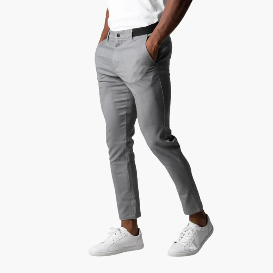 Pantalón chino elástico para hombre con cintura y corte recto