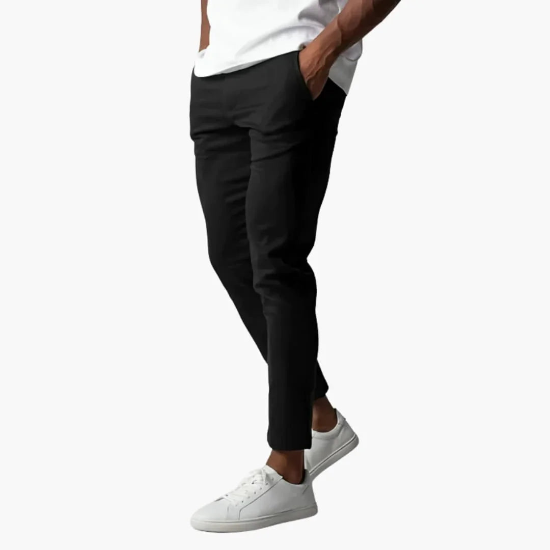 Pantalón chino elástico para hombre con cintura y corte recto