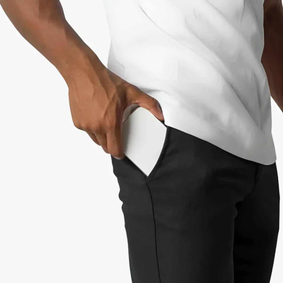 Pantalón chino elástico para hombre con cintura y corte recto
