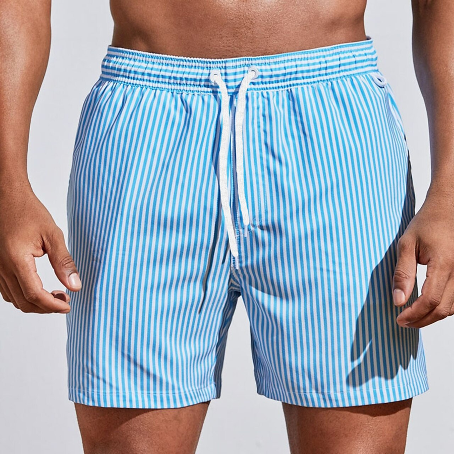Pantalón corto a rayas con cordón para hombre