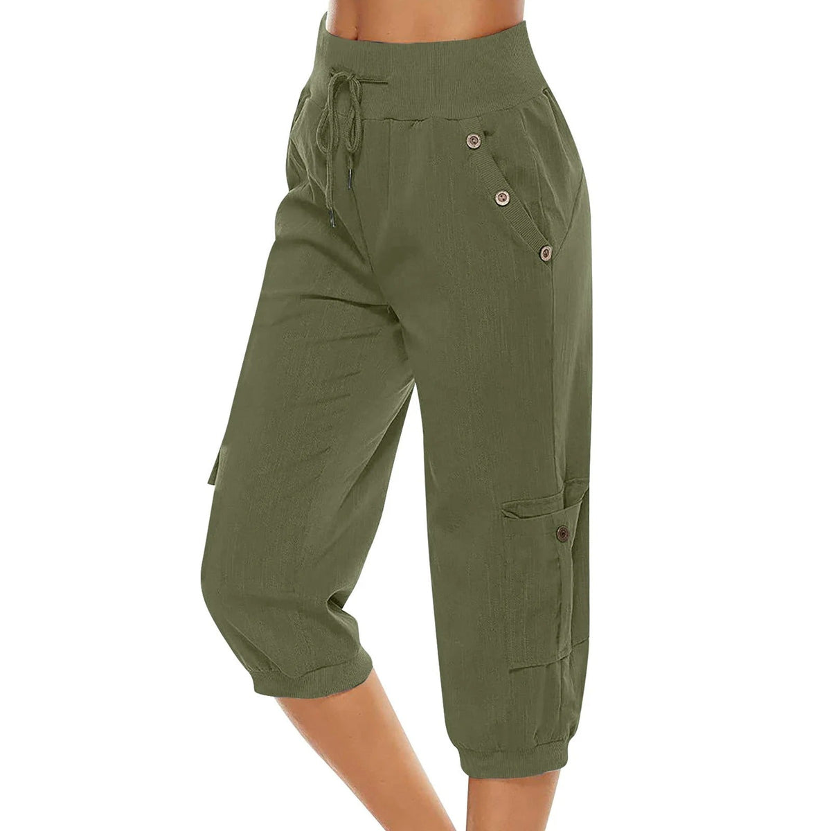 Pantalón corto cropped para mujer con cintura elástica