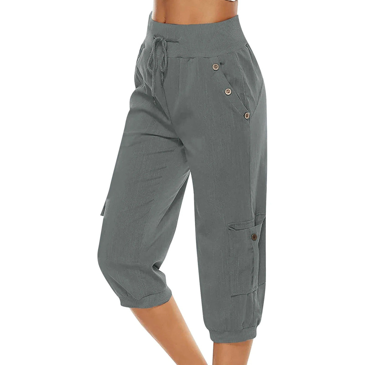 Pantalón corto cropped para mujer con cintura elástica