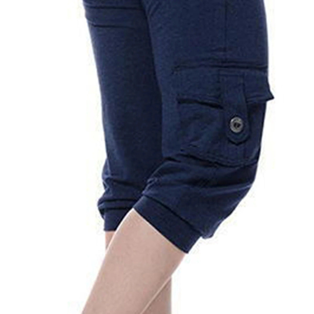 Pantalón corto cropped para mujer con cintura elástica