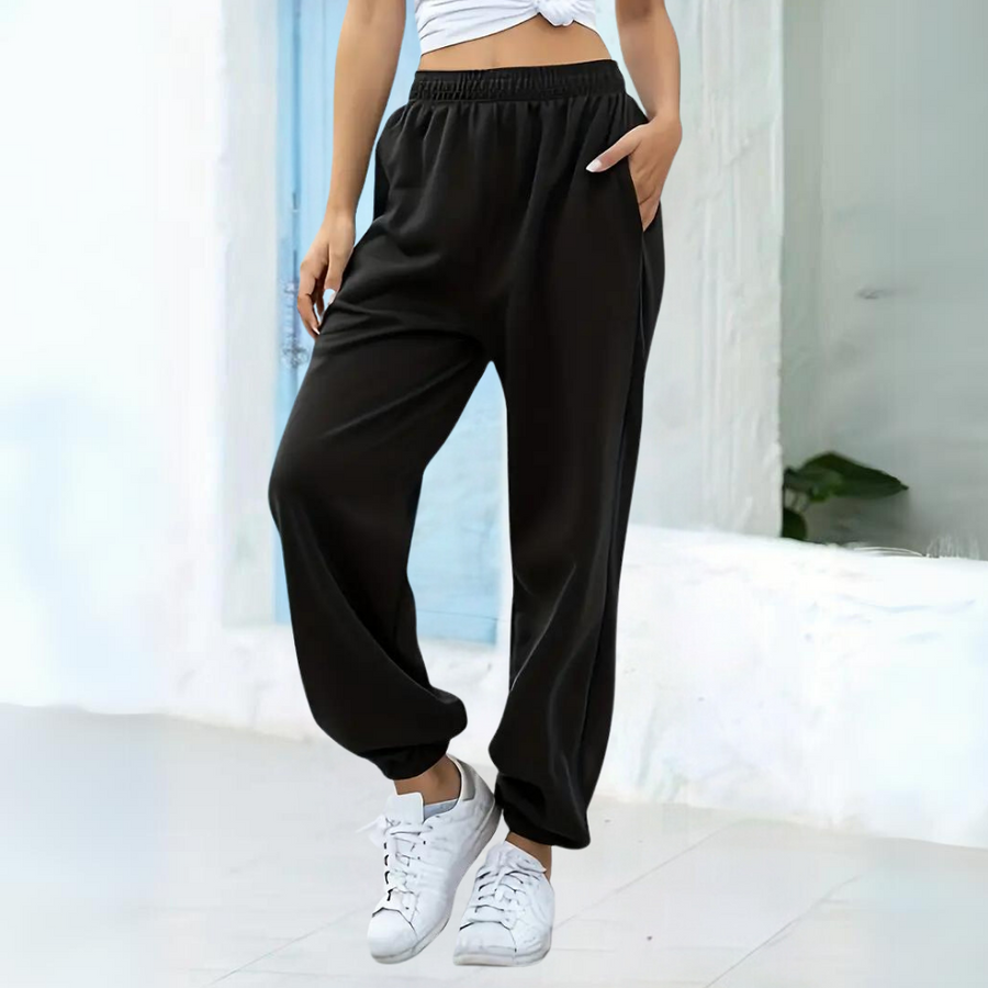 Pantalón de Chándal Baggy para Mujer de Talle Alto y Corte Ancho para Libertad de Movimiento y Looks Casuales