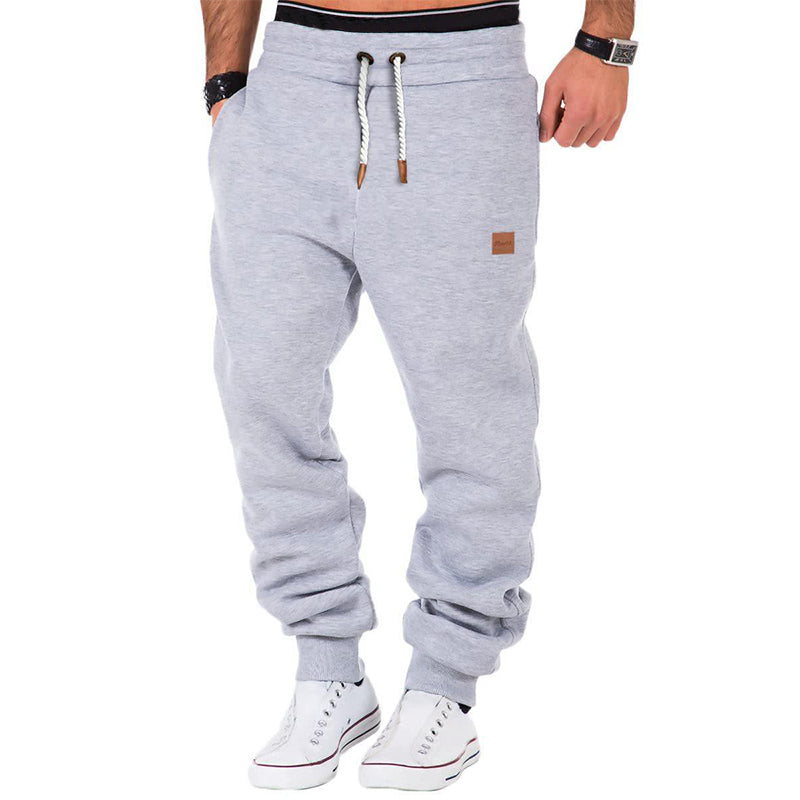 Pantalón de chándal para hombre unicolor con cordón y cintura elástica