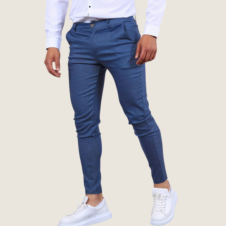 Pantalón de hombre corte slim fit al tobillo