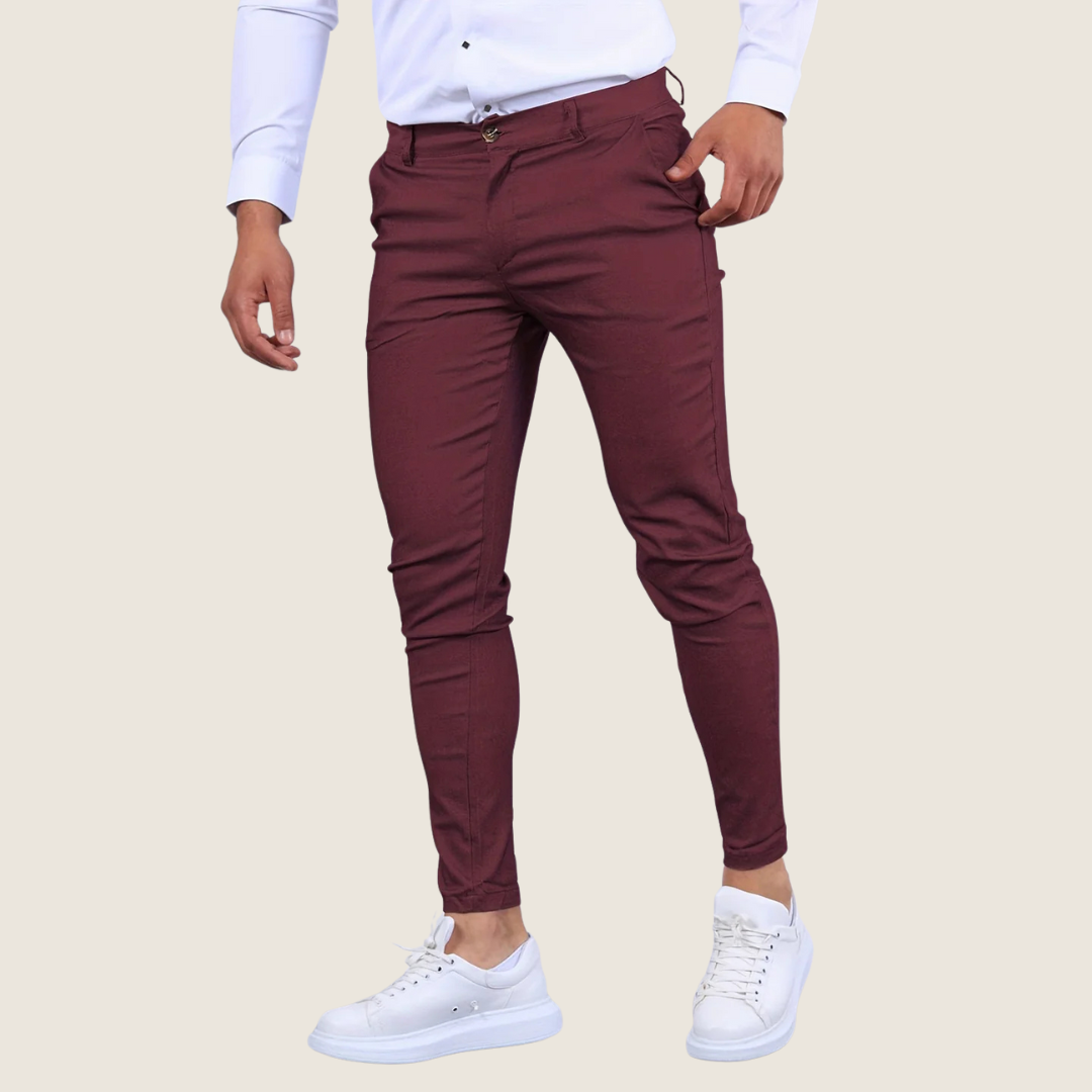 Pantalón de hombre corte slim fit al tobillo