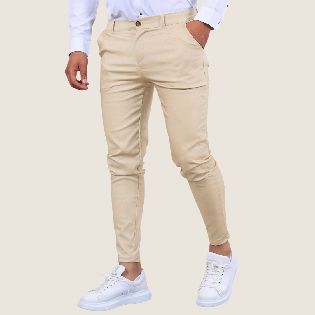 Pantalón de hombre corte slim fit al tobillo