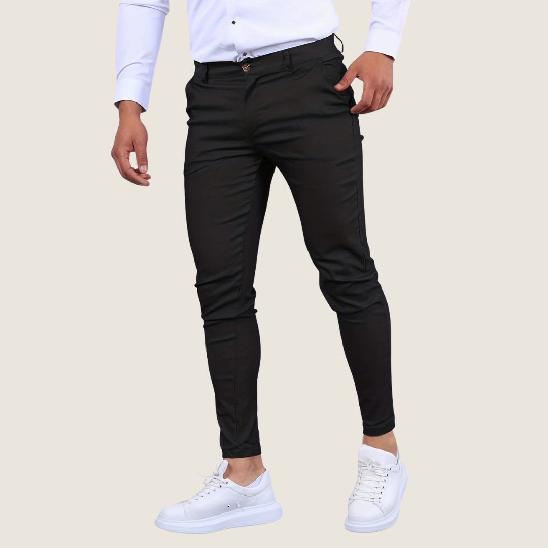 Pantalón de hombre corte slim fit al tobillo