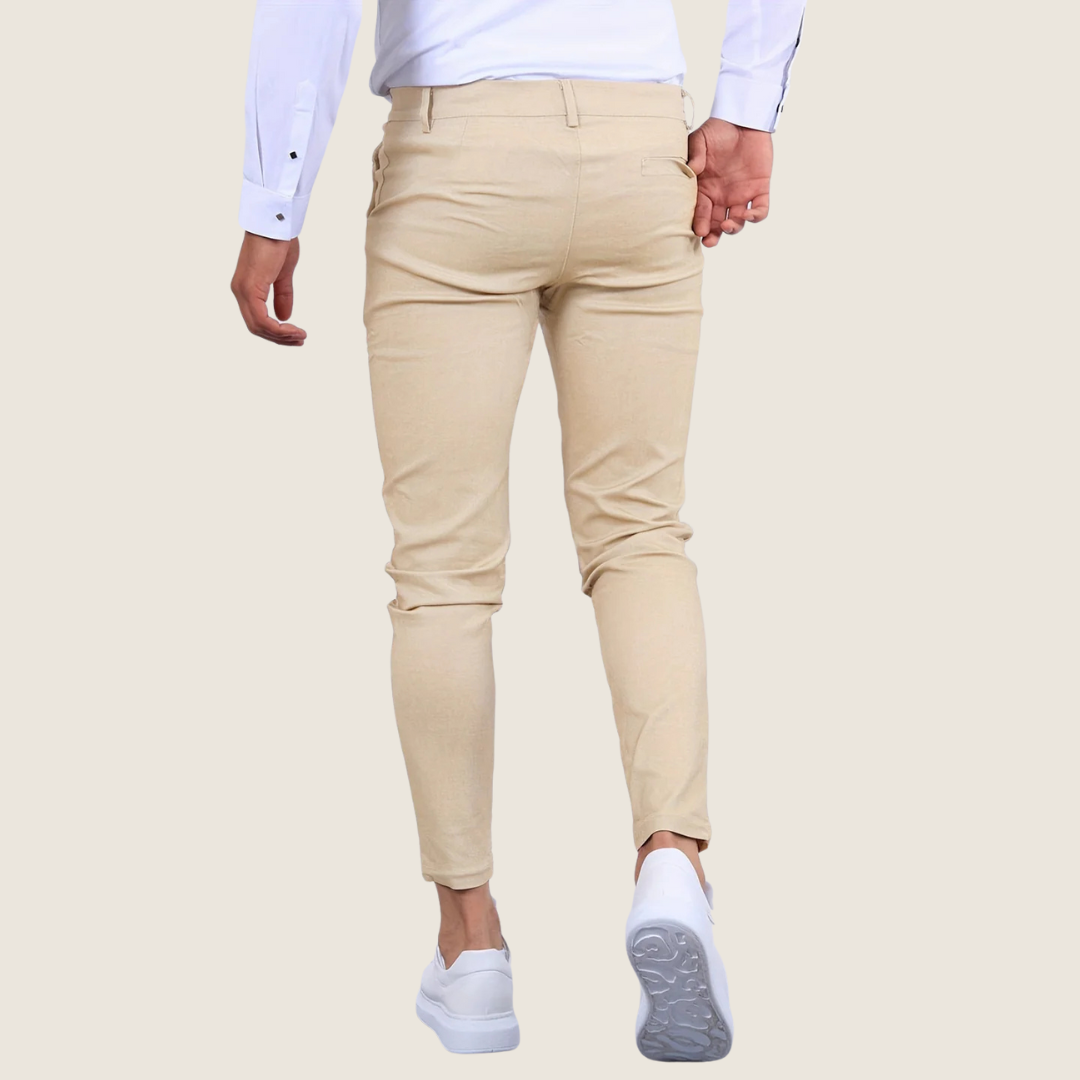 Pantalón de hombre corte slim fit al tobillo