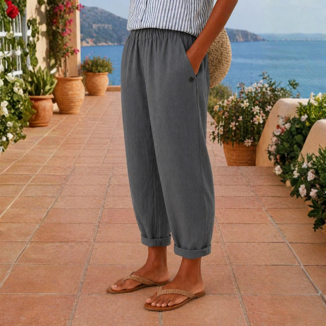 Pantalón de lino - Pantalón de mujer ligero y de corte holgado