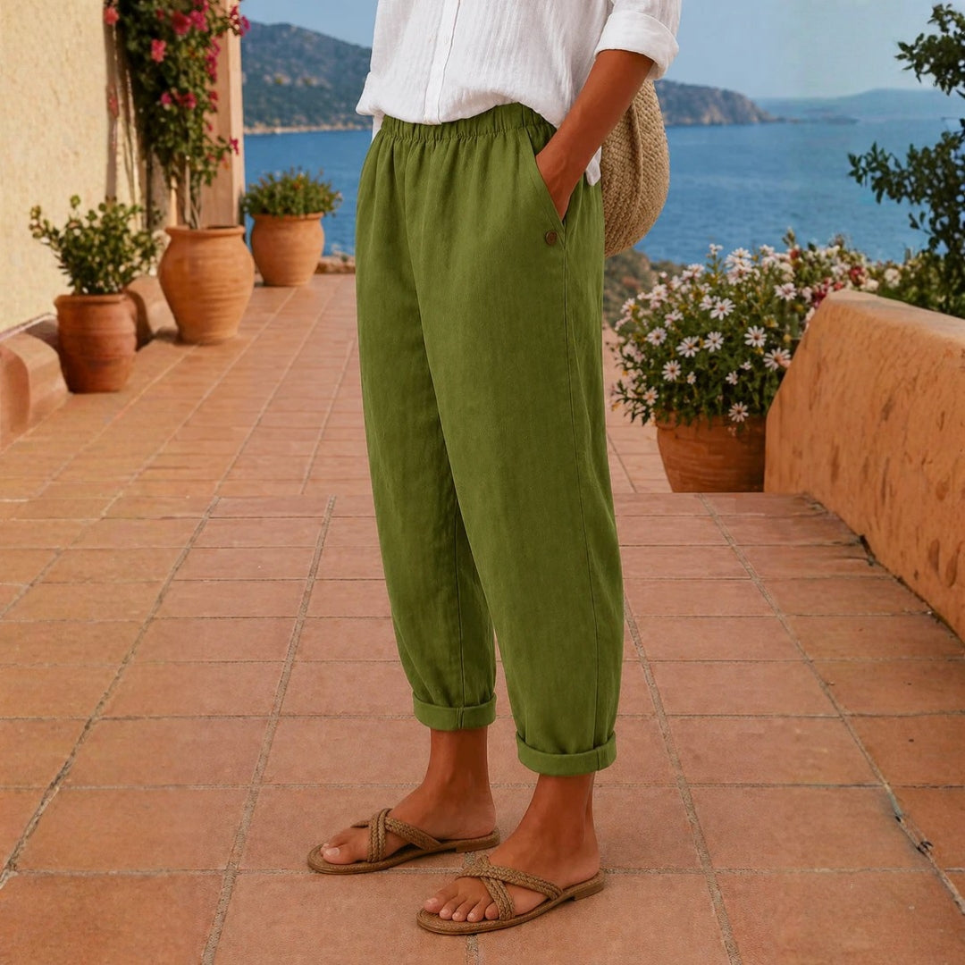 Pantalón de lino - Pantalón de mujer ligero y de corte holgado