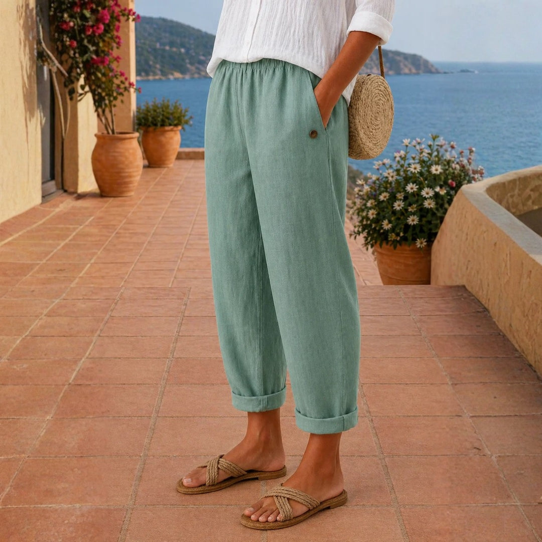 Pantalón de lino - Pantalón de mujer ligero y de corte holgado