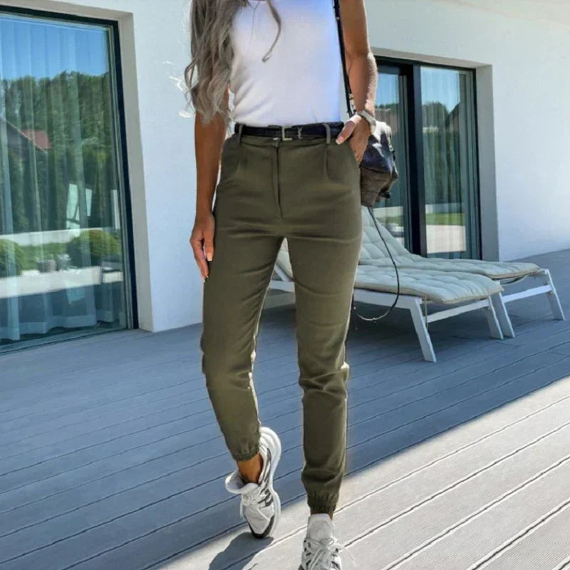 Pantalón jogger de talle alto para mujer