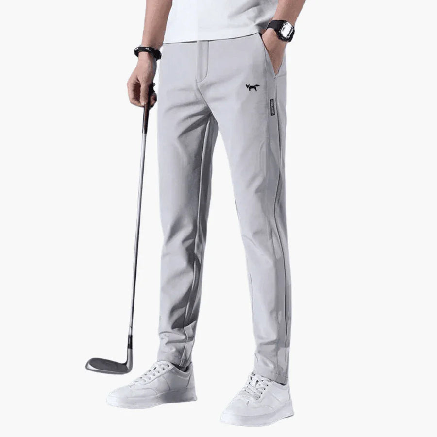 Pantalón slim fit para hombre con cintura elástica y cremallera