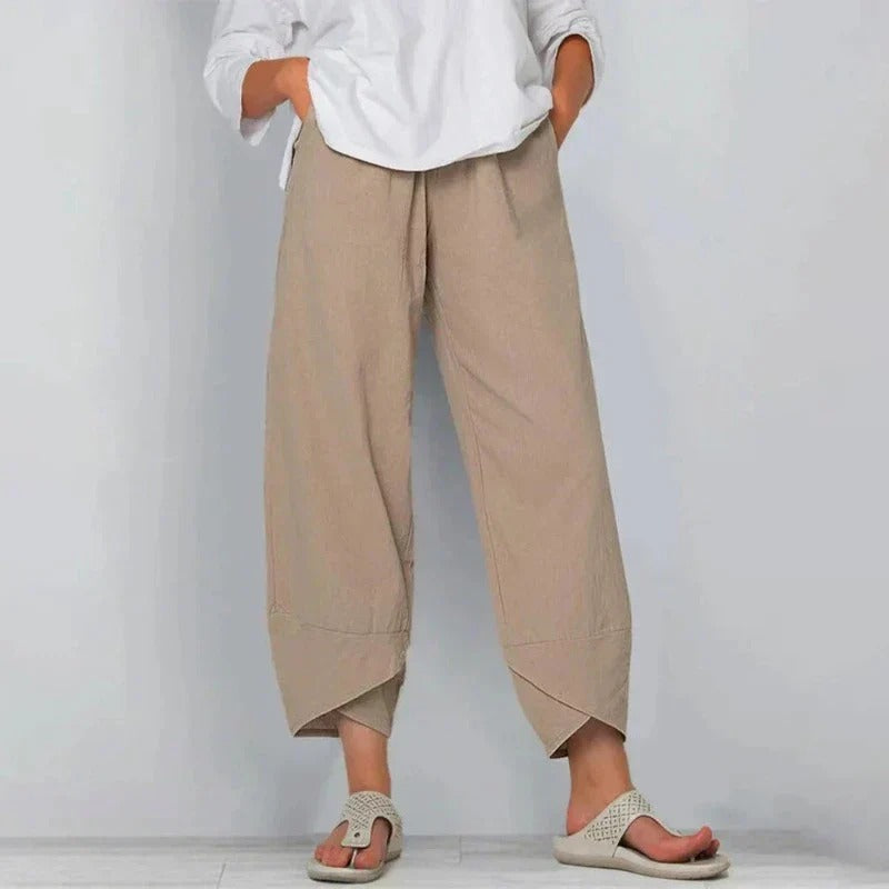 Pantalón tobillero de algodón para mujer