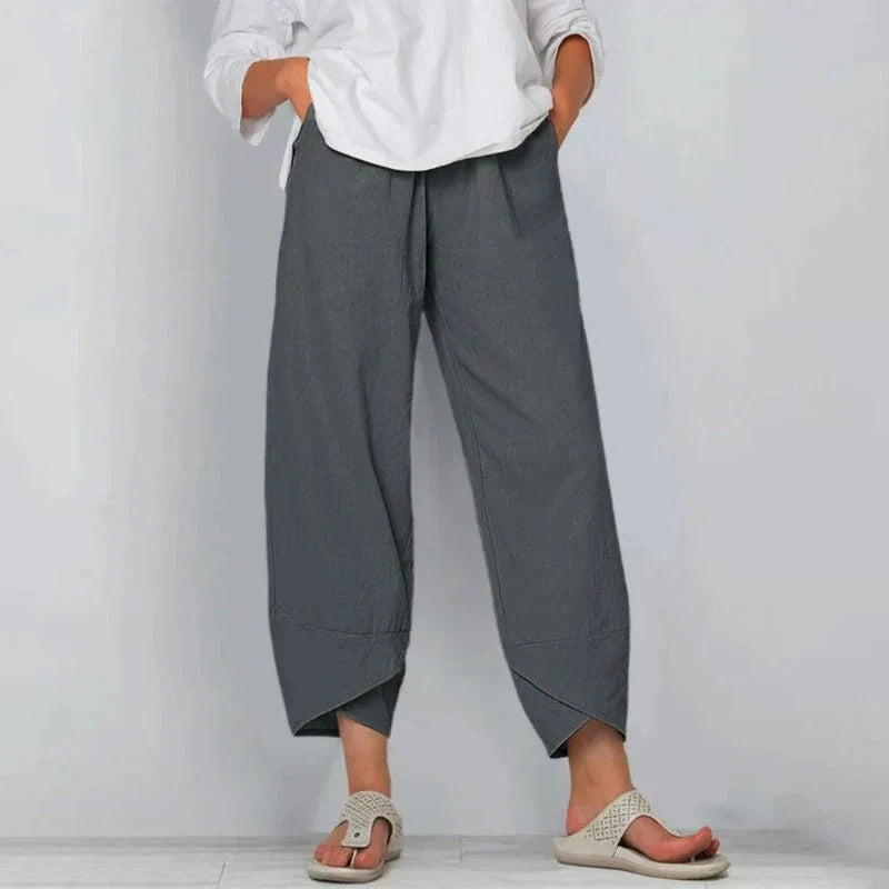 Pantalón tobillero de algodón para mujer