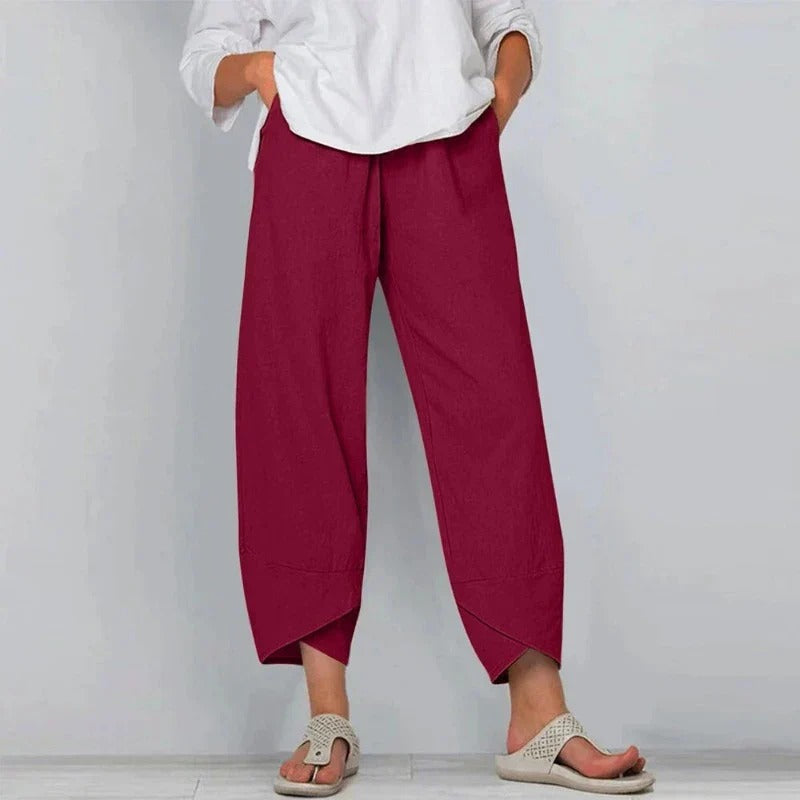 Pantalón tobillero de algodón para mujer