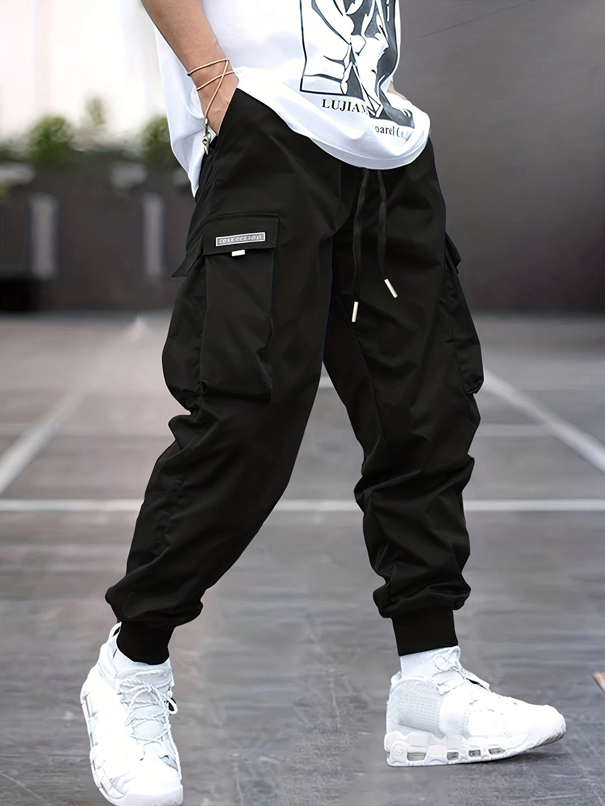 Pantalones cargo con cordón para hombre